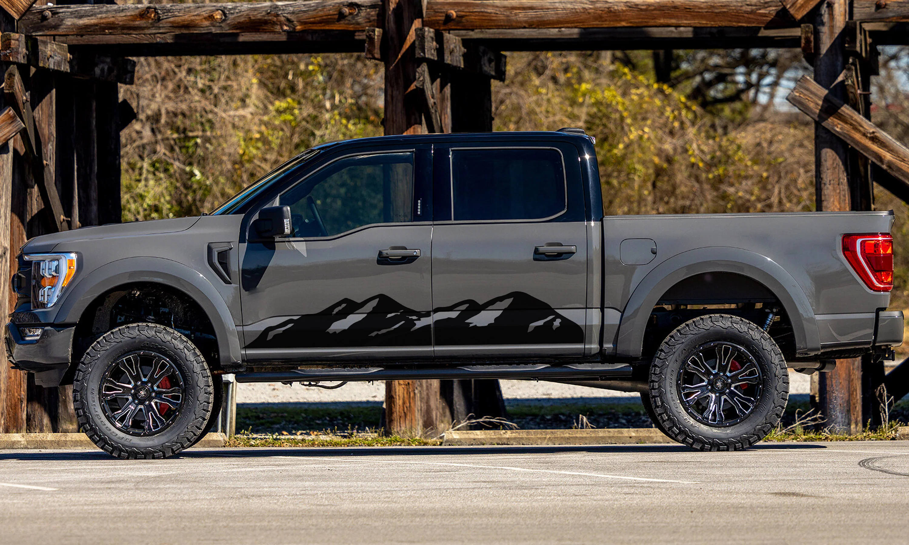 Doors Mountains Graphics Vinyl Decals Compatible with Ford F150 - Image 2