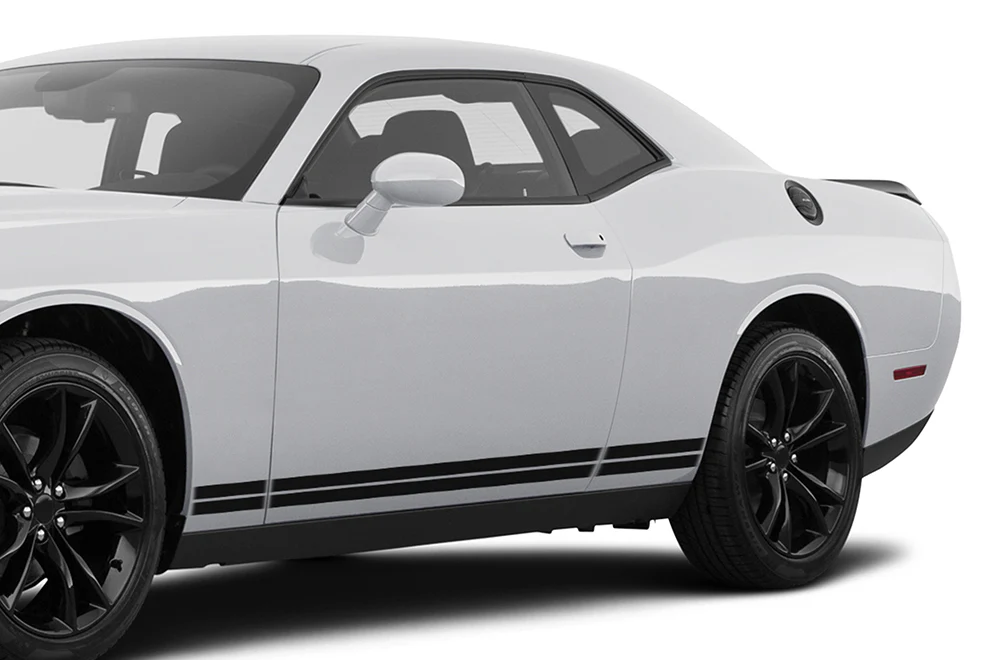 Double Belt Door Stripes Graphics Vinyl Decal Compatible with Dodge Challenger