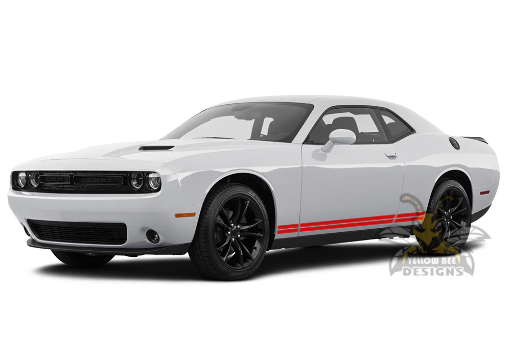 Double Belt Door Stripes Graphics Vinyl Decal Compatible with Dodge Challenger - Image 2