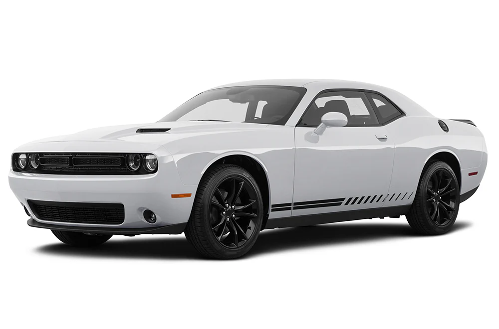 Double Belt Stripes Graphics Vinyl Decal Compatible with Dodge Challenger