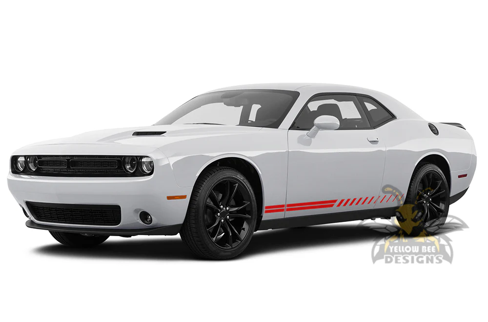 Double Belt Stripes Graphics Vinyl Decal Compatible with Dodge Challenger - Image 2