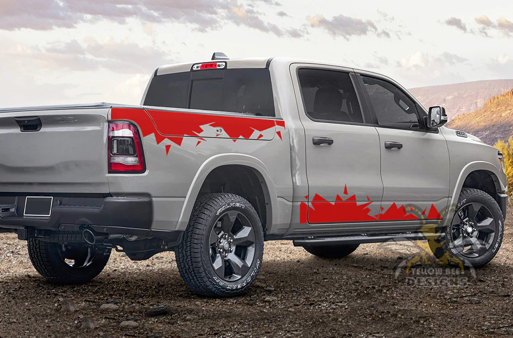 Double Crack Graphics Vinyl Decals Compatible with Dodge Ram Crew Cab 1500 - Image 3
