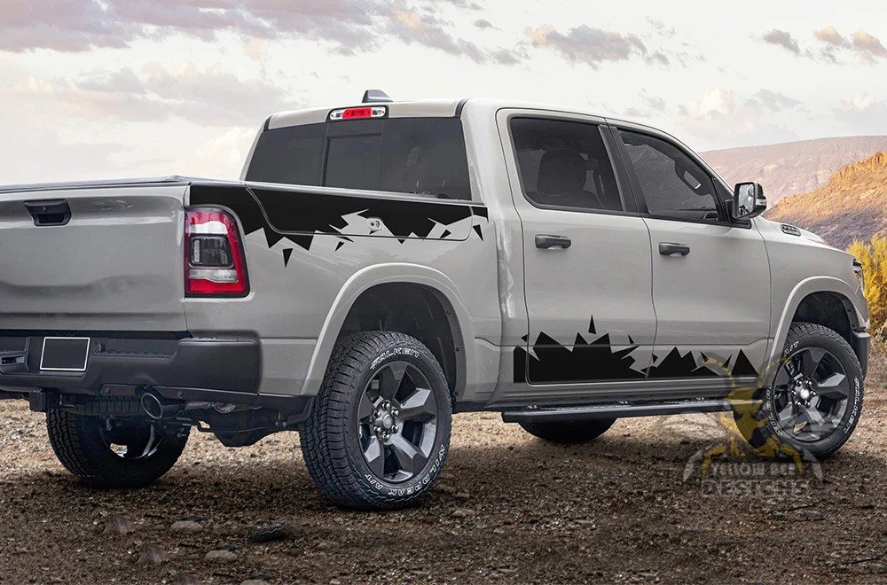 Double Crack Graphics Vinyl Decals Compatible with Dodge Ram Crew Cab 1500 - Image 4