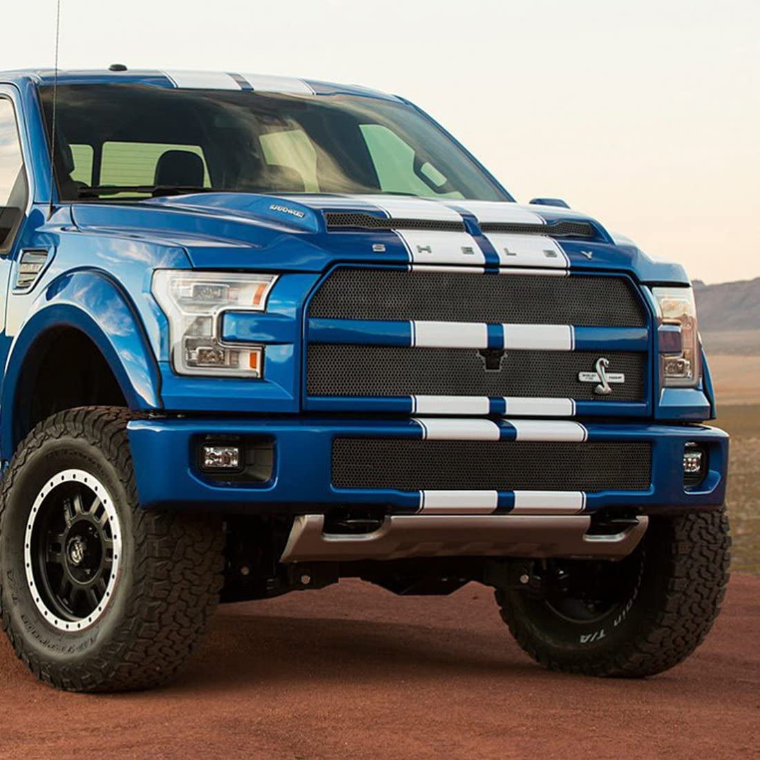 Double Front To Back Rally Stripes Graphics Vinyl Decals Compatible with Ford F-150 Shelby - Image 2