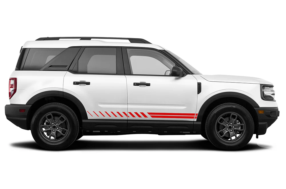 Double Hash Side Graphics Stripes Vinyl Decals Compatible with Ford Bronco Sport - Image 3