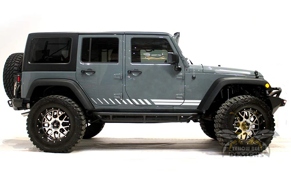 Double Hash Stripes Graphics Vinyl Decal Compatible with Jeep JK Wrangler 2007-2018 - Image 3