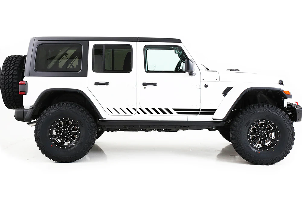 Double Hash Stripes Graphics Vinyl Decal Compatible with Jeep JL Wrangler