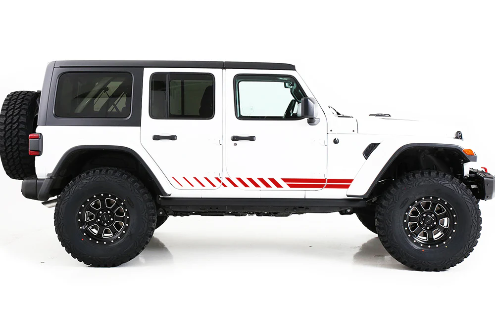 Double Hash Stripes Graphics Vinyl Decal Compatible with Jeep JL Wrangler - Image 2