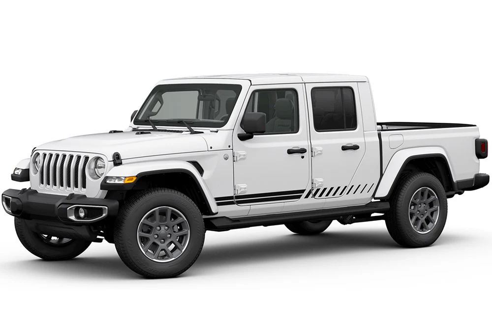 Double Hash Stripes Graphics Vinyl Decal Compatible with Jeep JT Gladiator