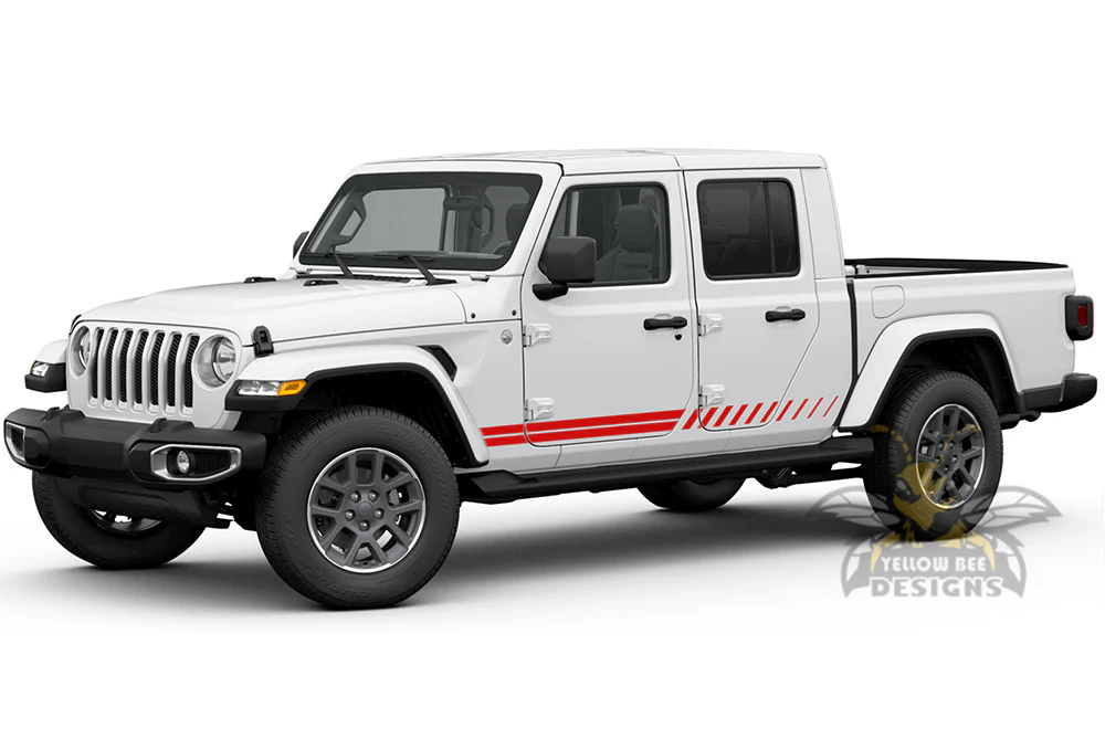 Double Hash Stripes Graphics Vinyl Decal Compatible with Jeep JT Gladiator - Image 2