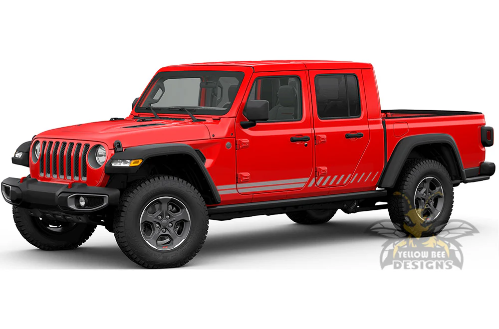 Double Hash Stripes Graphics Vinyl Decal Compatible with Jeep JT Gladiator - Image 4