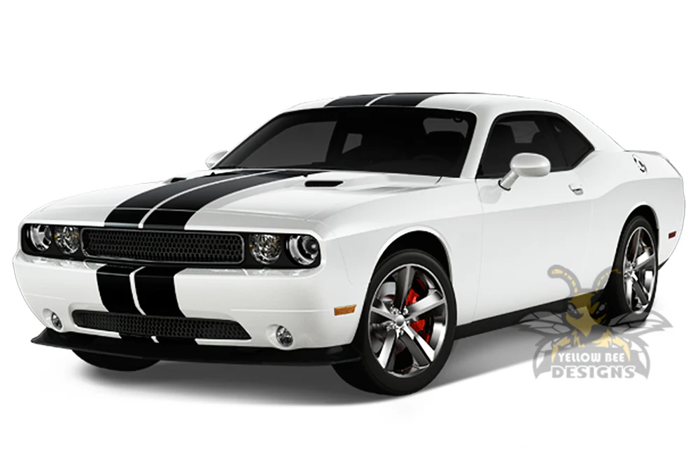 Double Line Rally Stripes Graphics Vinyl Decal Compatible with Dodge Challenger - Image 2