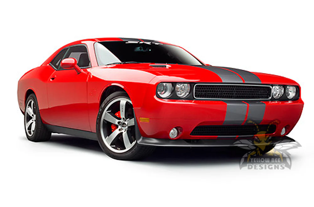 Double Line Rally Stripes Graphics Vinyl Decal Compatible with Dodge Challenger - Image 3