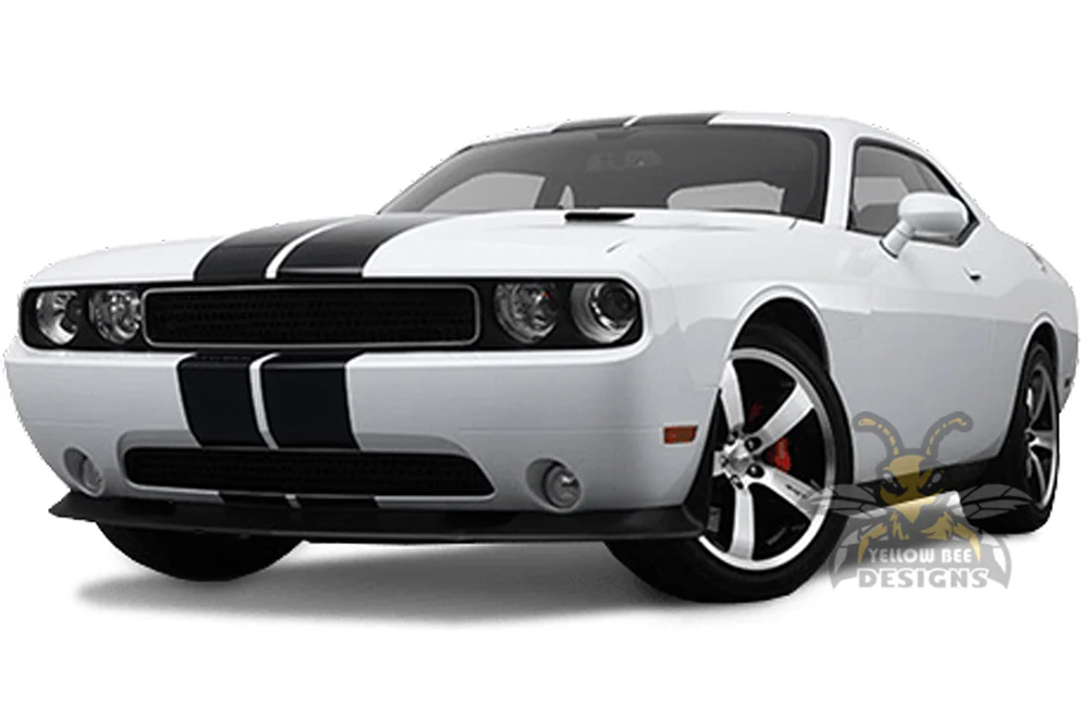 Double Line Rally Stripes Graphics Vinyl Decal Compatible with Dodge Challenger - Image 4