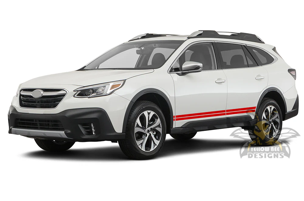 Double Line Side Stripes Graphics Vinyl Decals Compatible with Subaru Outback - Image 2