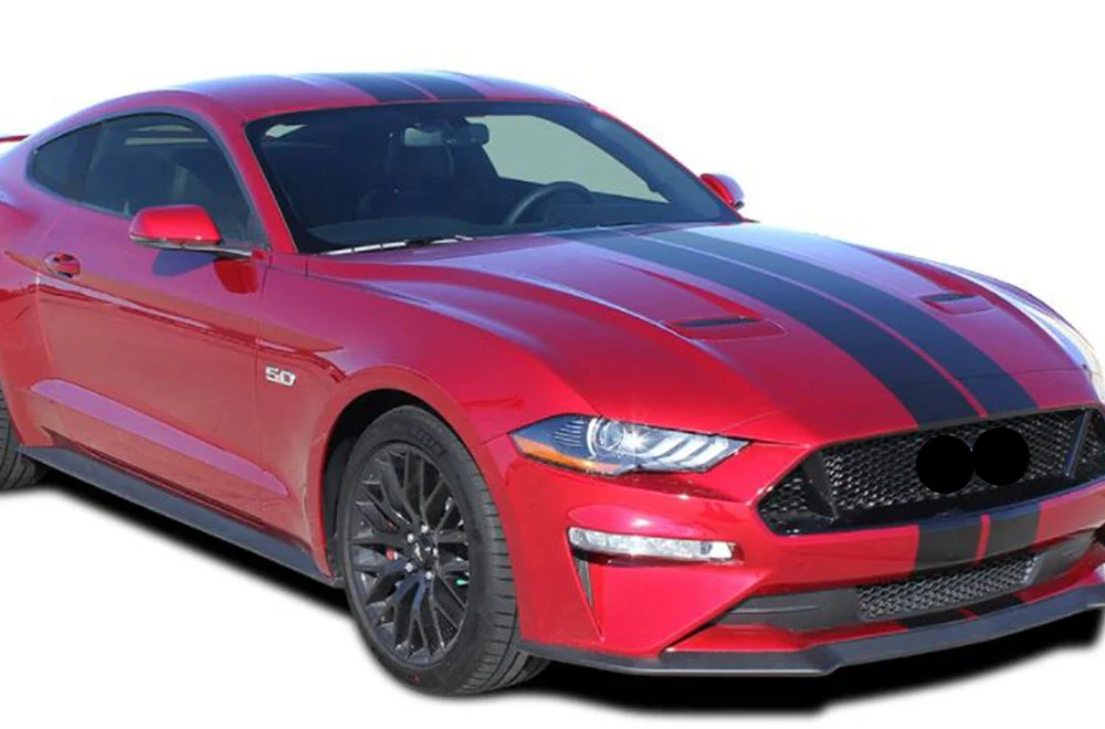 Double Line Stripes Decals Graphics Vinyl Decals Compatible with Ford Mustang