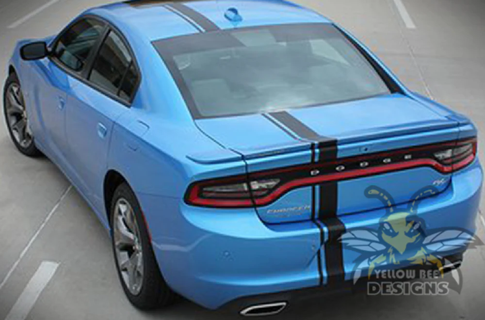 Double Racing Full Stripes Graphics Vinyl Decal Compatible with Dodge Charger - Image 3