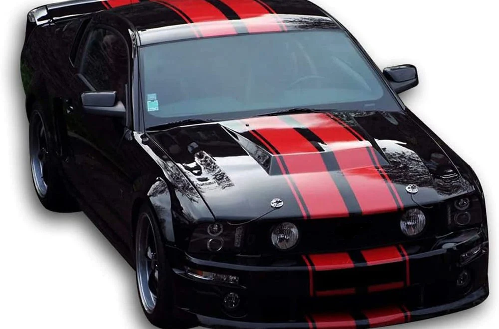 Double Rally Stripes Decals Graphics Vinyl Decals Compatible with Ford Mustang