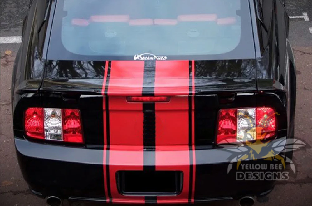 Double Rally Stripes Decals Graphics Vinyl Decals Compatible with Ford Mustang - Image 3