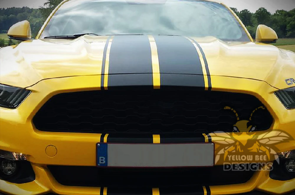 Double Rally Stripes Decals Graphics Vinyl Decals Compatible with Ford Mustang - Image 4