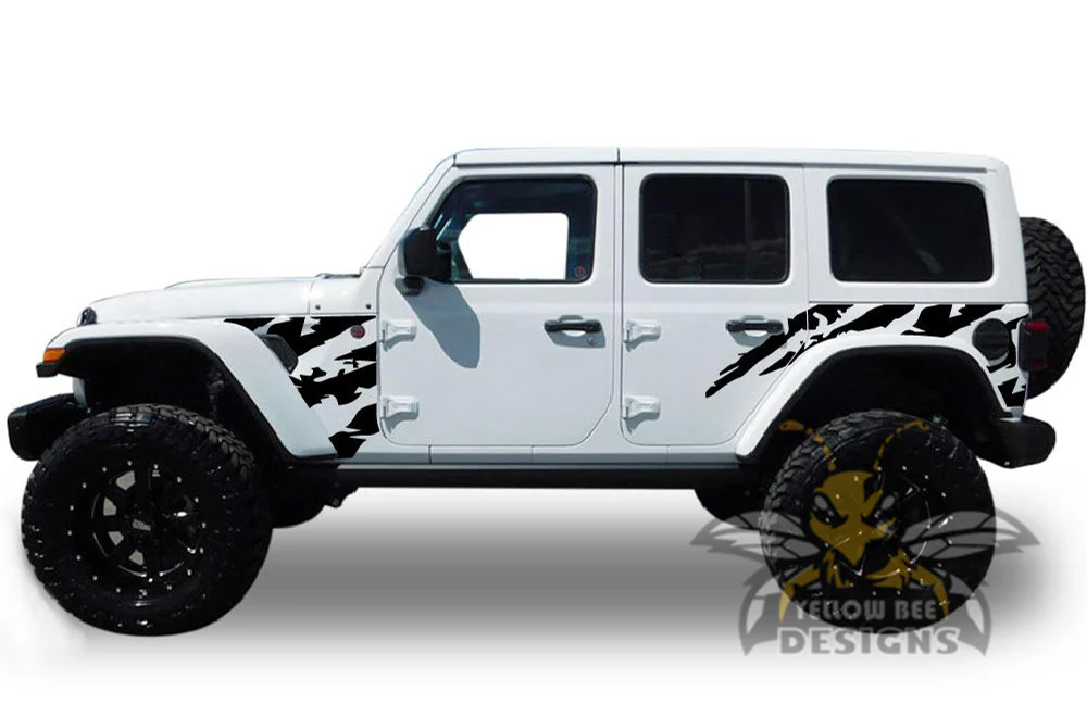 Double Shred Graphics Kit Vinyl Decal Compatible with Jeep Wrangler - Image 2