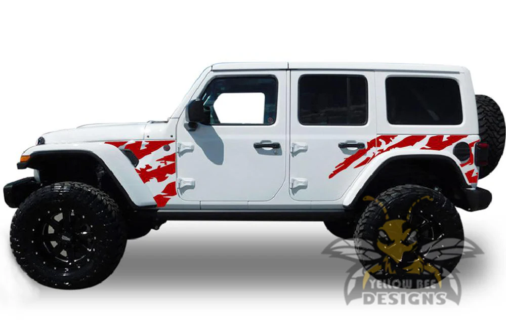 Double Shred Graphics Kit Vinyl Decal Compatible with Jeep Wrangler - Image 3