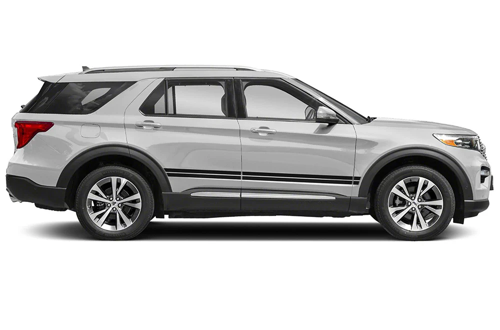 Double Side Stripes Graphics Vinyl Decals Compatible with Ford Explorer