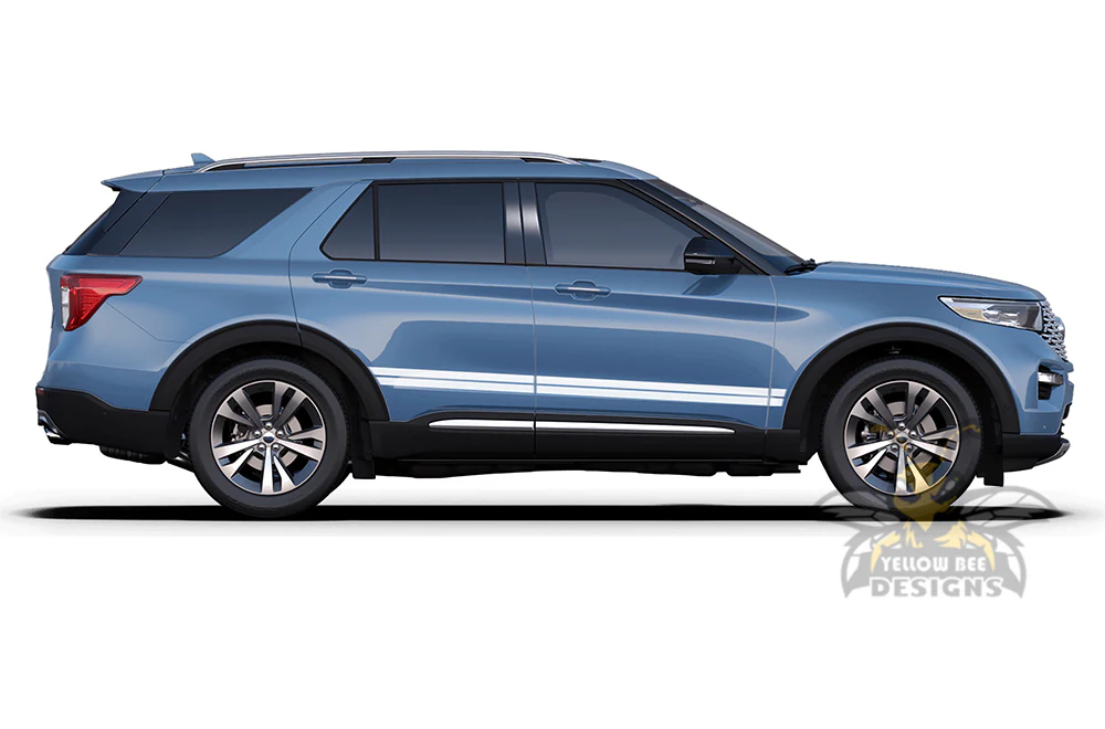 Double Side Stripes Graphics Vinyl Decals Compatible with Ford Explorer - Image 2