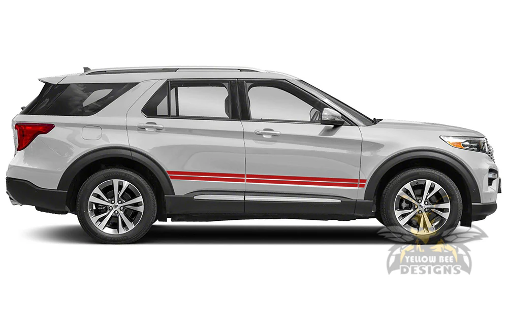 Double Side Stripes Graphics Vinyl Decals Compatible with Ford Explorer - Image 3