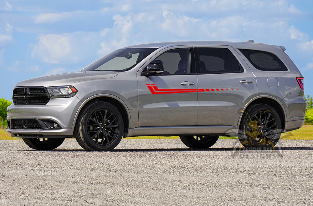 Double Speed Door Side Stripes Vinyl Decals Compatible With Dodge Durango - Image 2