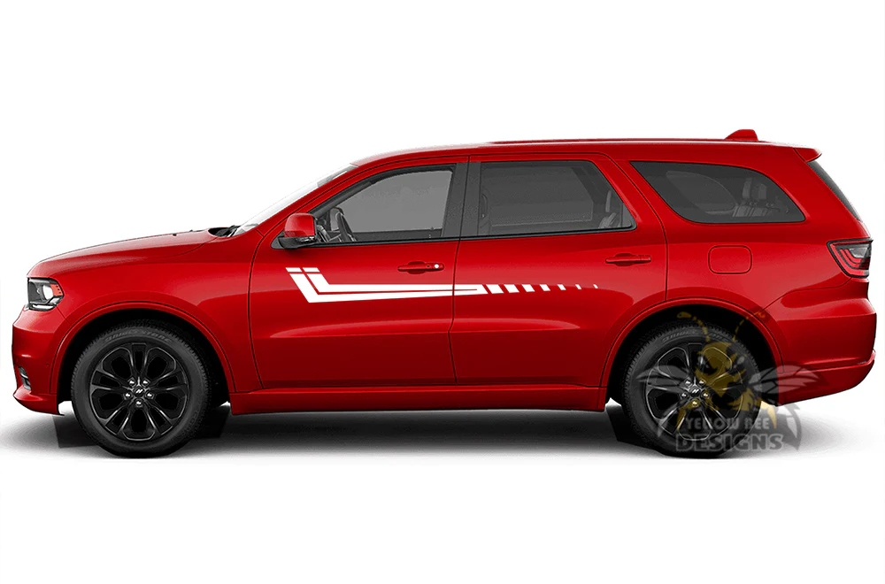 Double Speed Door Side Stripes Vinyl Decals Compatible With Dodge Durango - Image 4