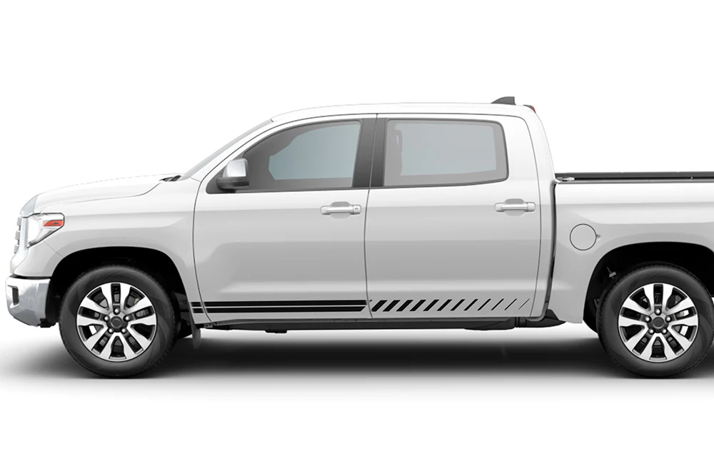 Double Stripes Graphics Kit Vinyl Decal Compatible with Toyota Tundra
