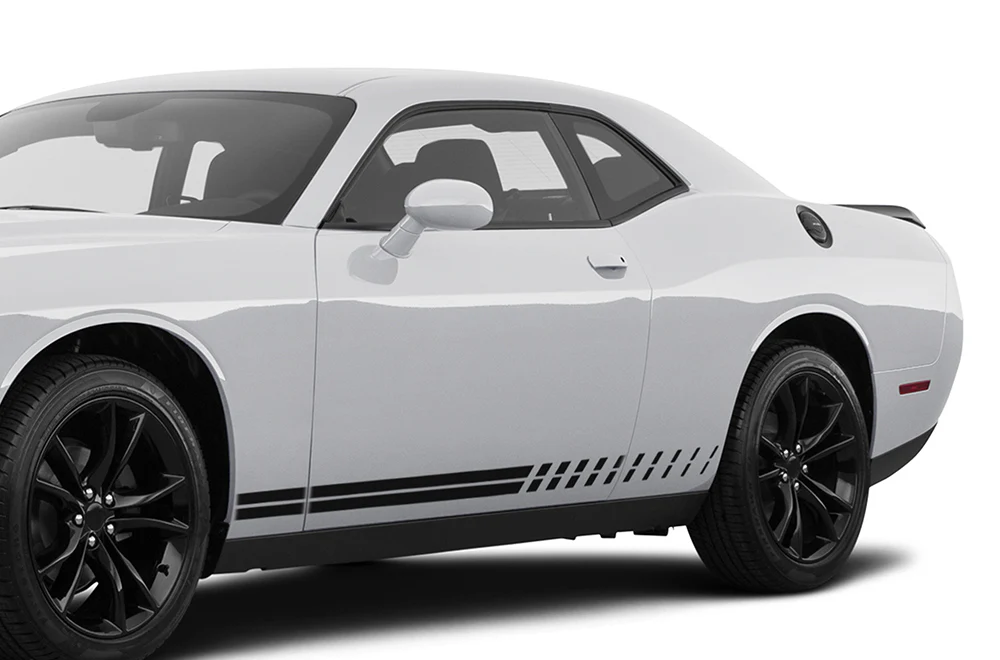 Double Thin Doors Side Stripes Graphics Vinyl Decal Compatible with Dodge Challenger
