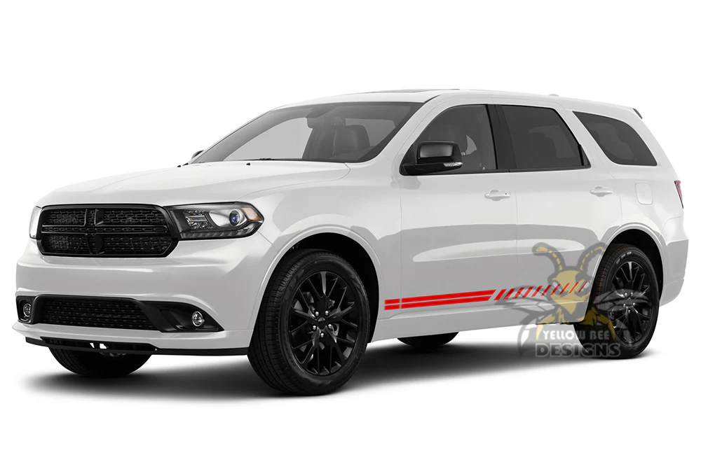 Double Thin Lower Panel Side Stripes Vinyl Decals Compatible With Dodge Durango - Image 2