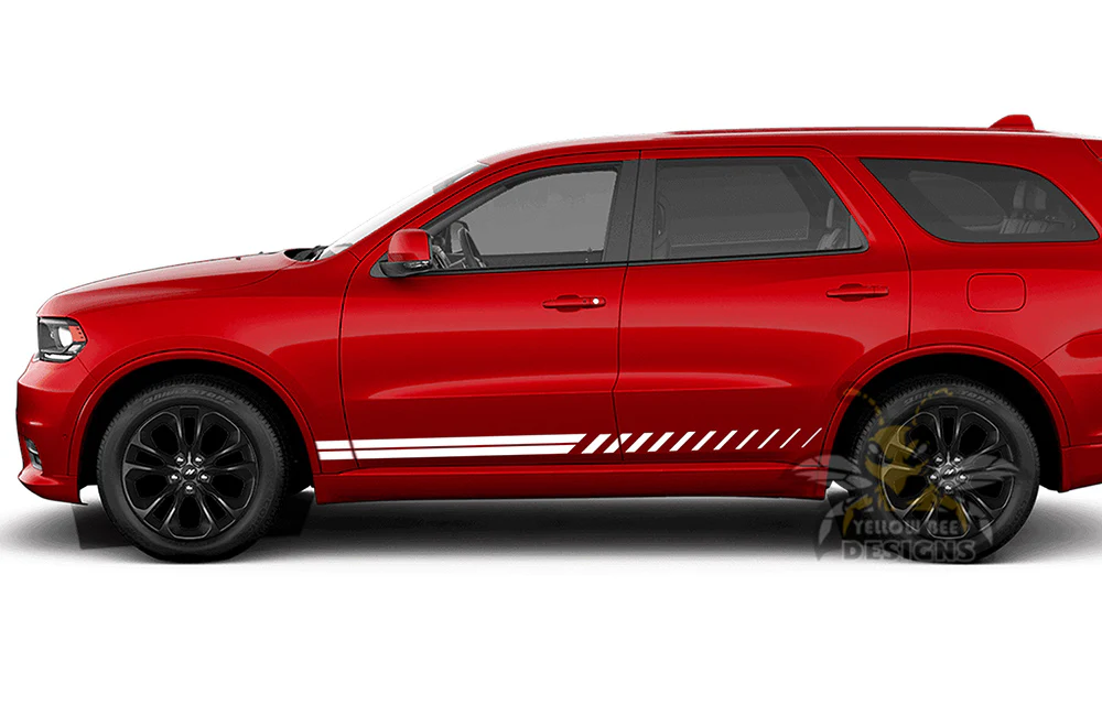 Double Thin Lower Panel Side Stripes Vinyl Decals Compatible With Dodge Durango - Image 3