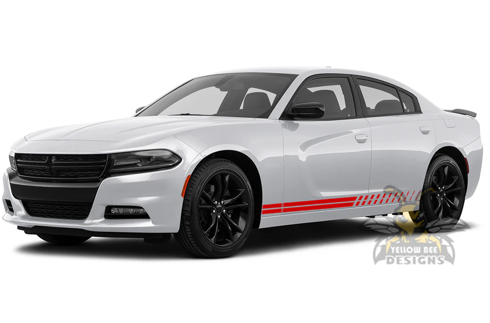 Double Thin Split Stripes Graphics Vinyl Decal Compatible with Dodge Charger - Image 2