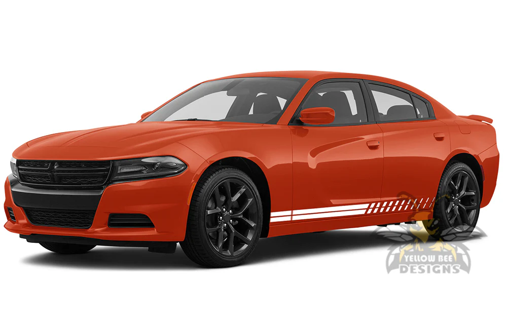 Double Thin Split Stripes Graphics Vinyl Decal Compatible with Dodge Charger - Image 3