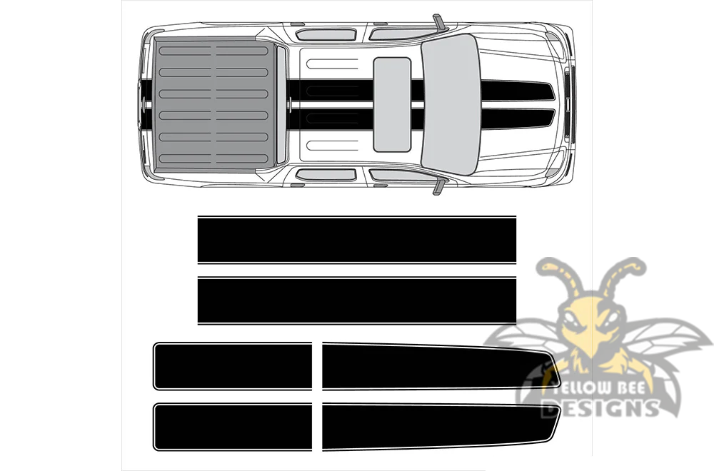 Dual Full Stripes Graphics Vinyl Decals Compatible with Honda Ridgeline - Image 3