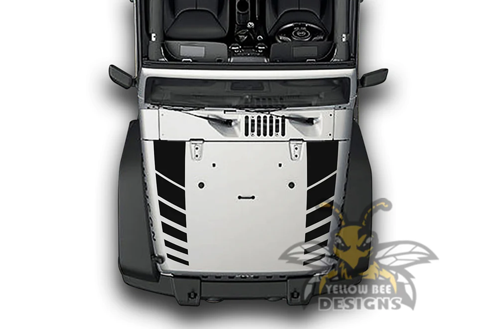 Dual Line Hood Graphics Vinyl Decals Compatible with Jeep JK Wrangler 2007-2018 - Image 2