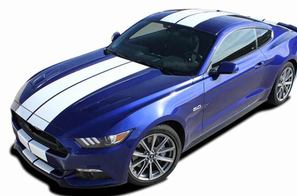 Dual Line Stripes Decals Graphics Vinyl Decals Compatible with Ford Mustang