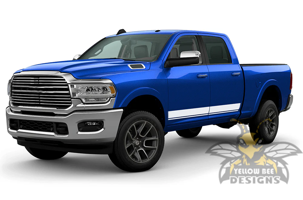 Dual Stripes Graphics Vinyl Decal Compatible with Dodge Ram Crew Cab 3500 Bed 6'4” - Image 4