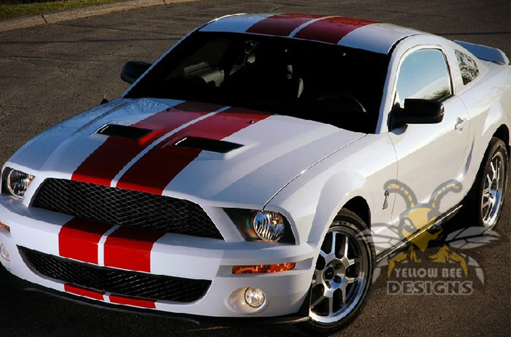 Dual Stripes Decals Graphics Vinyl Decals Compatible with Ford Mustang - Image 2