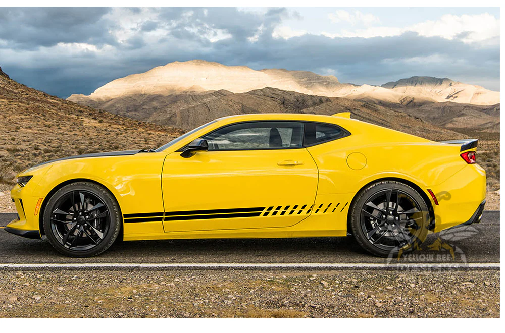 Duple Lower Door Side Stripes Graphics Vinyl Decals Compatible with Chevrolet Camaro - Image 2