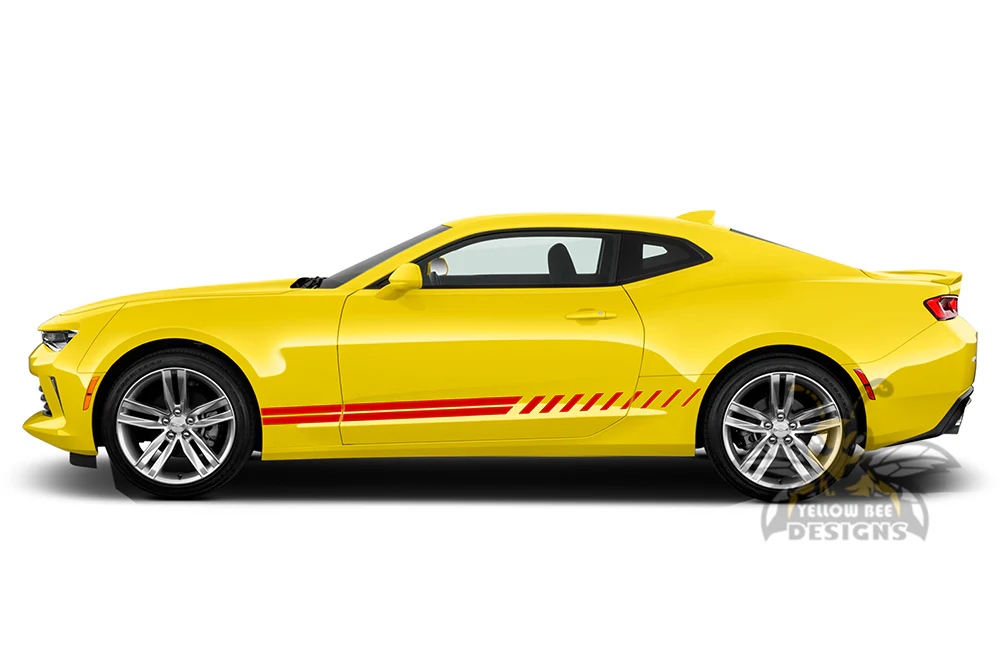 Duple Lower Side Stripes Graphics Vinyl Decals Compatible with Chevrolet Camaro - Image 2