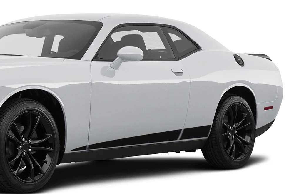 Edge Side Stripes Graphics Vinyl Decal Compatible with Dodge Challenger