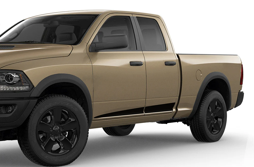 Edge Side Stripes Graphics Vinyl Decals Compatible with Dodge Ram 1500 Quad Cab