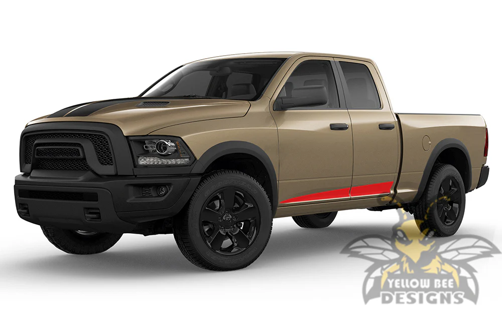 Edge Side Stripes Graphics Vinyl Decals Compatible with Dodge Ram 1500 Quad Cab - Image 4