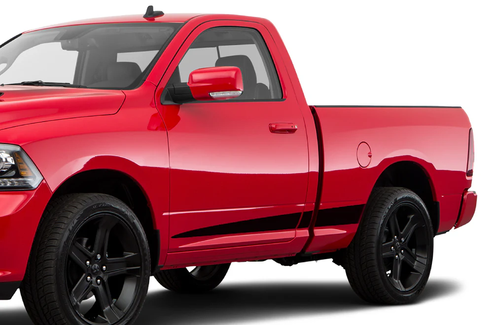 Edge Side Stripes Graphics Vinyl Decals Compatible with Dodge Ram Regular Cab 1500