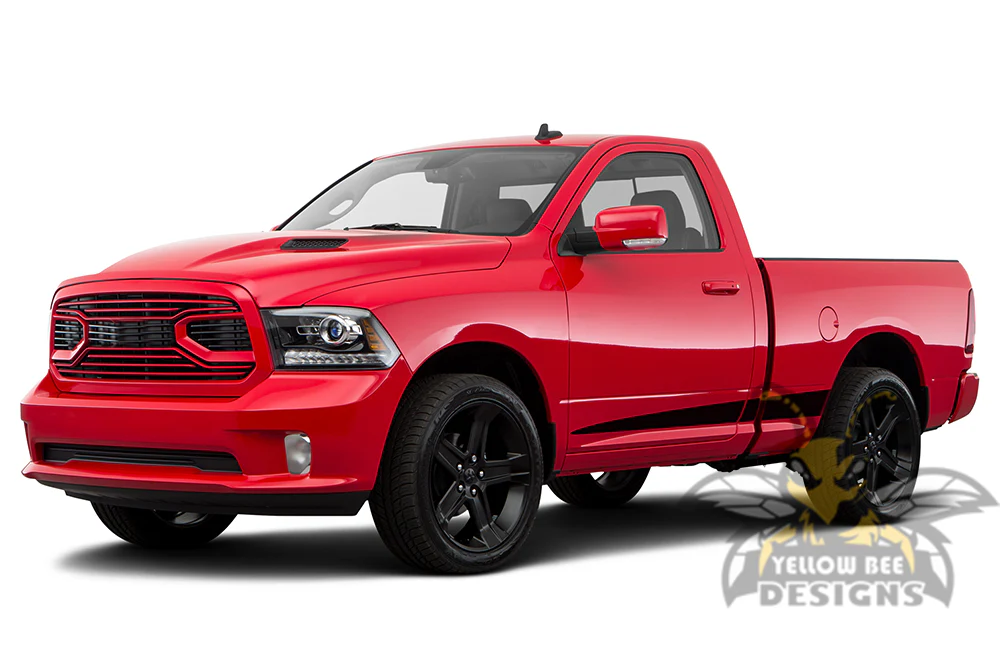Edge Side Stripes Graphics Vinyl Decals Compatible with Dodge Ram Regular Cab 1500 - Image 2