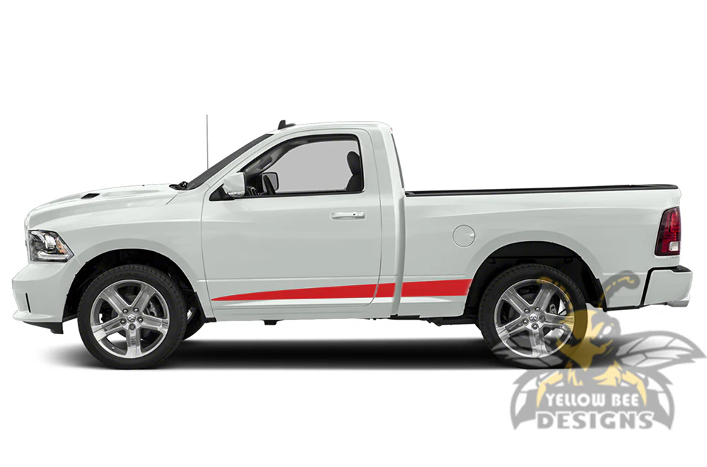 Edge Side Stripes Graphics Vinyl Decals Compatible with Dodge Ram Regular Cab 1500 - Image 3